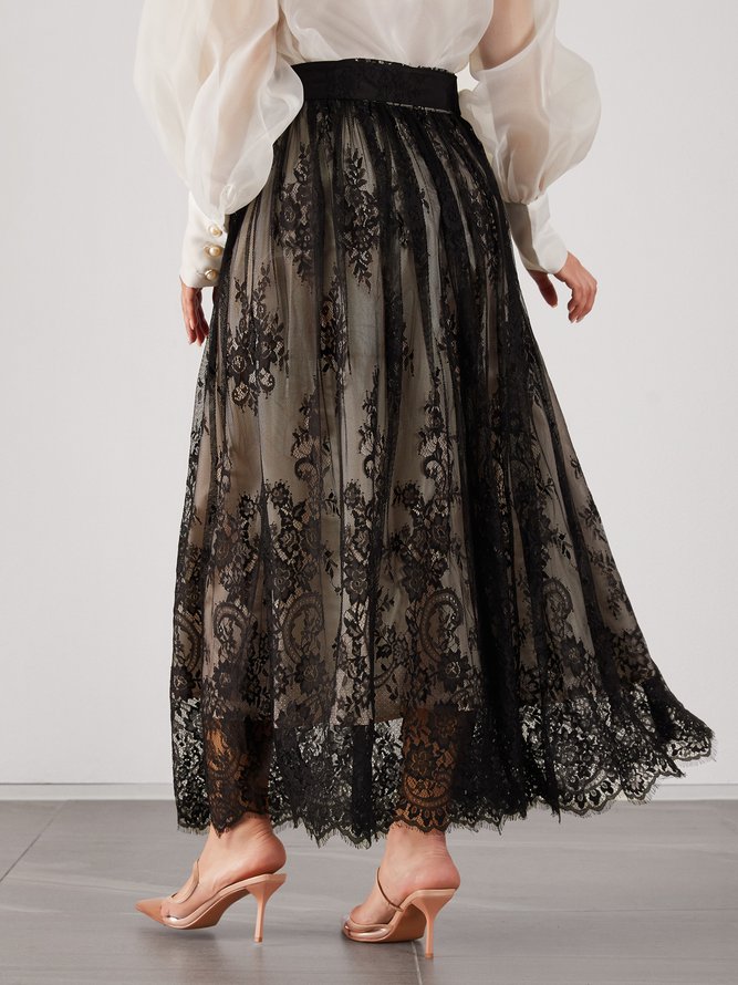 Elegant Regular Fit Solid Skirt