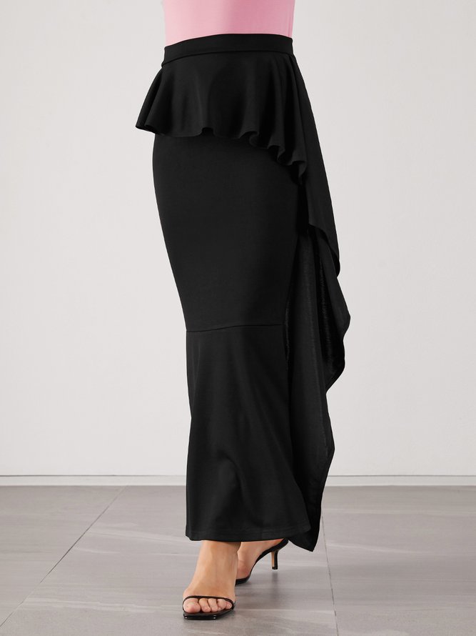 Spring Elegant Zipper fly Work Formal Date Mid-weight Skirt