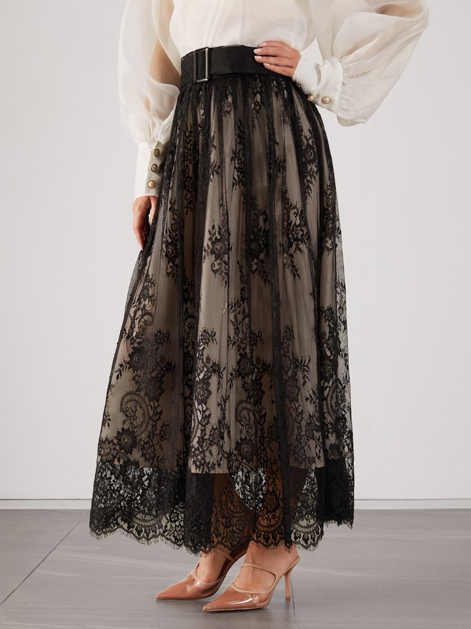Elegant Regular Fit Solid Skirt