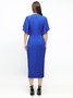 Jersey Ruffled Sleeves Elegant Dress With No