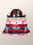 Elegant Shirt Collar Regular Fit Striped Jacket