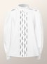 Stand Collar Elegant Loose Plain Blouse