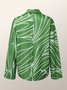 2023 Fashion week Loose Shirt Collar Abstract Casual Blouse