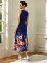 Elegant Regular Fit Crew Neck Floral Dress