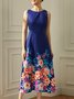 Elegant Regular Fit Crew Neck Floral Dress