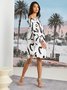 Elegant Regular Fit Text Letters Dress