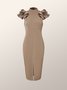 Tight Stand Collar Elegant Sleeveless Midi Dress