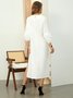 Loose Plain Urban Crew Neck Dress
