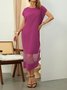 Short sleeve Regular Fit Elegant Plain Dress