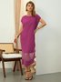 Short sleeve Regular Fit Elegant Plain Dress