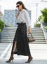 Plain  Simple Loose Urban Shirt Collar Blouse