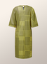 Loose Urban Crew Neck Houndstooth Dress