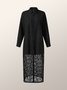 Black Loose Shirt Collar Long sleeve Shirt Collar Long Blouse
