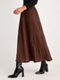 Elegant Pleated Plain Sweater Skirt
