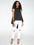 Elegant Turtleneck Shift Solid Top