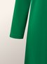 High Elasticity Loose Long sleeve H-Line Elegant Boat Neck Dress