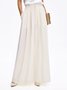 White Daily Long Elegant Plain Pants