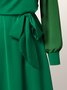 Elegant Regular Fit Plain Long Sleeve Midi Dress