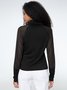 Spring High Neck Long sleeve High Stretch Daily Top