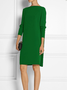 High Elasticity Loose Long sleeve H-Line Elegant Boat Neck Dress