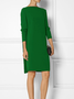 High Elasticity Loose Long sleeve H-Line Elegant Boat Neck Dress