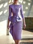 Party Crew Neck Plain Elegant  Dress