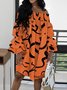 Elegant Regular Fit Text Letters Dress