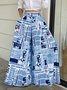 Text Letters Regular Fit Urban Fashion Pants