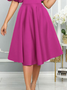 Plain Crew Neck Elegant Regular Fit Dress