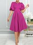 Plain Crew Neck Elegant Regular Fit Dress