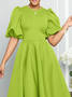 Plain Crew Neck Elegant Regular Fit Dress