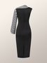 Elegant Asymmetrical Neck Bodycon Midi Dress