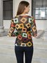 Daily Regular Fit Geometric Long Sleeve Top