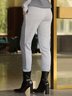 Casual Plain Loose Casual Mid Waist Pants