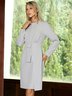 Plain Elegant Regular Fit Crew Neck Dress