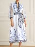 V Neck Elegant Regular Fit Satin Dress & Party Dress