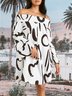 Elegant Regular Fit Text Letters Dress