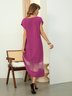 Short sleeve Regular Fit Elegant Plain Dress