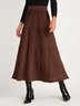 Elegant Pleated Plain Sweater Skirt