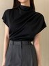 White Daily Plain Simple Short Sleeve Top
