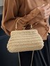 Casual Metal Straw Stitching Clutch Elegant Vacation Women's Messenger Bag
