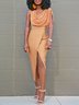 Asymmetrical Elegant Tight Micro-Elasticity Hip SkirtParty Dress
